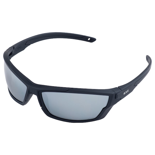 Erb Safety Outride Safety Glasses, Black Frame And Silver Mirror Lens 18034